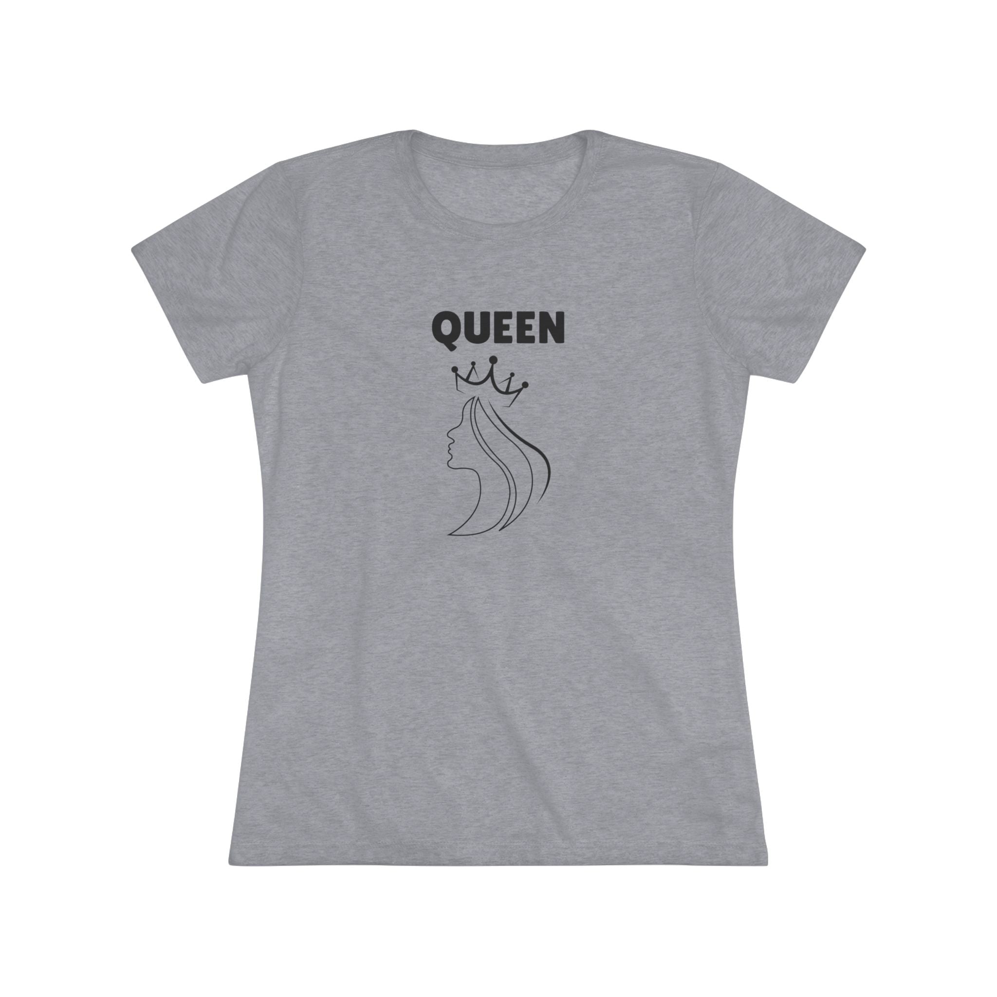 Women slim fit round neck queen printed T-shirt