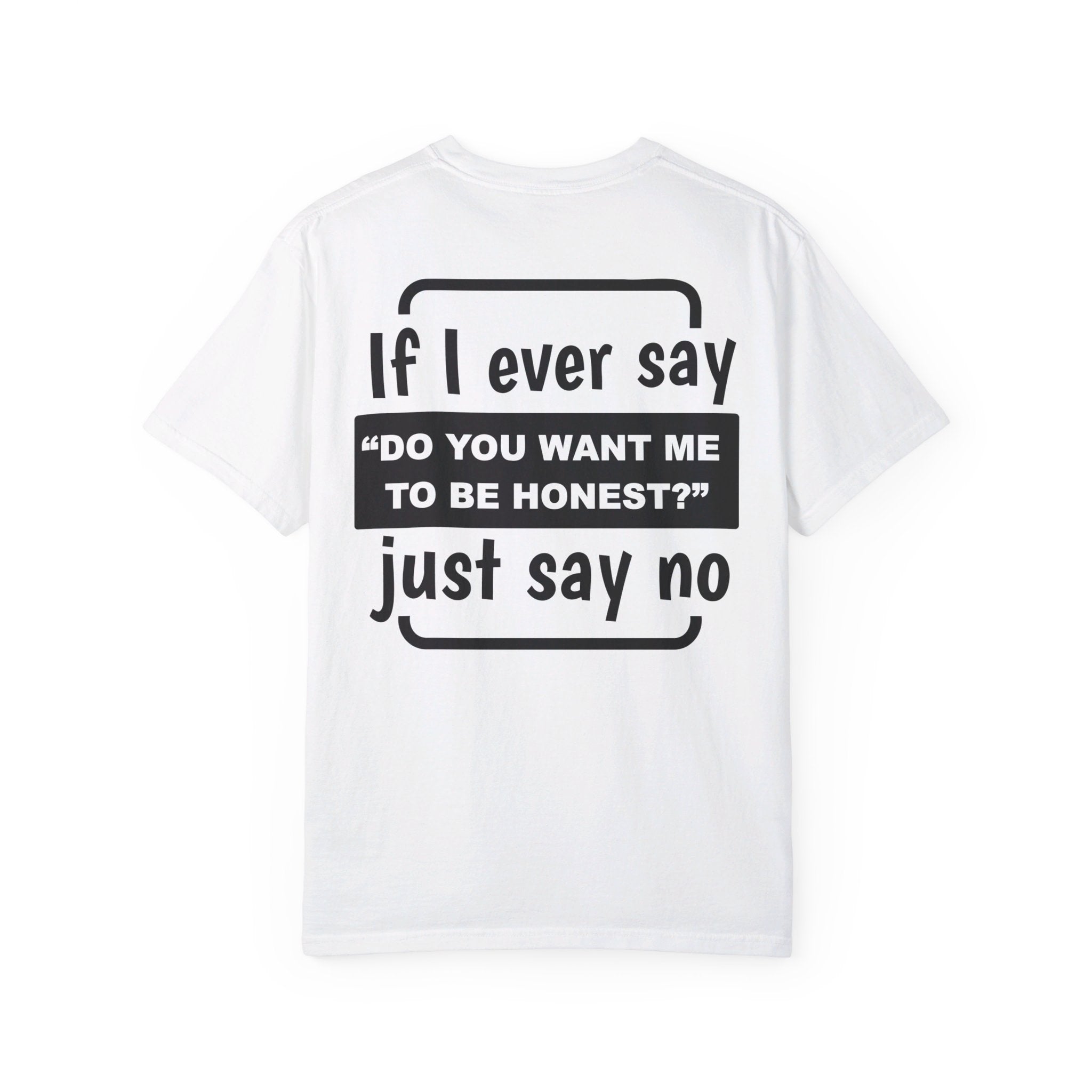 Humor text back printed oversized round neck t shirt for men