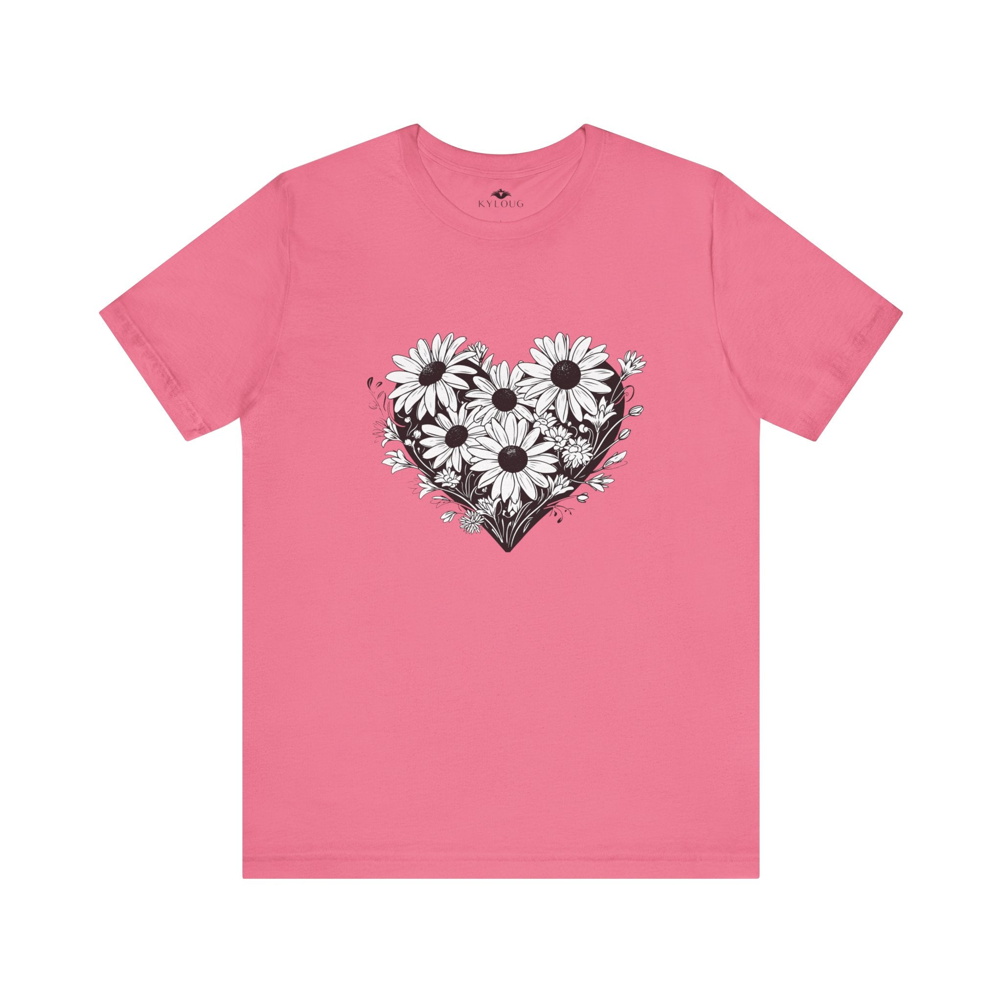 Flower Heart Design round neck T-Shirt for Women