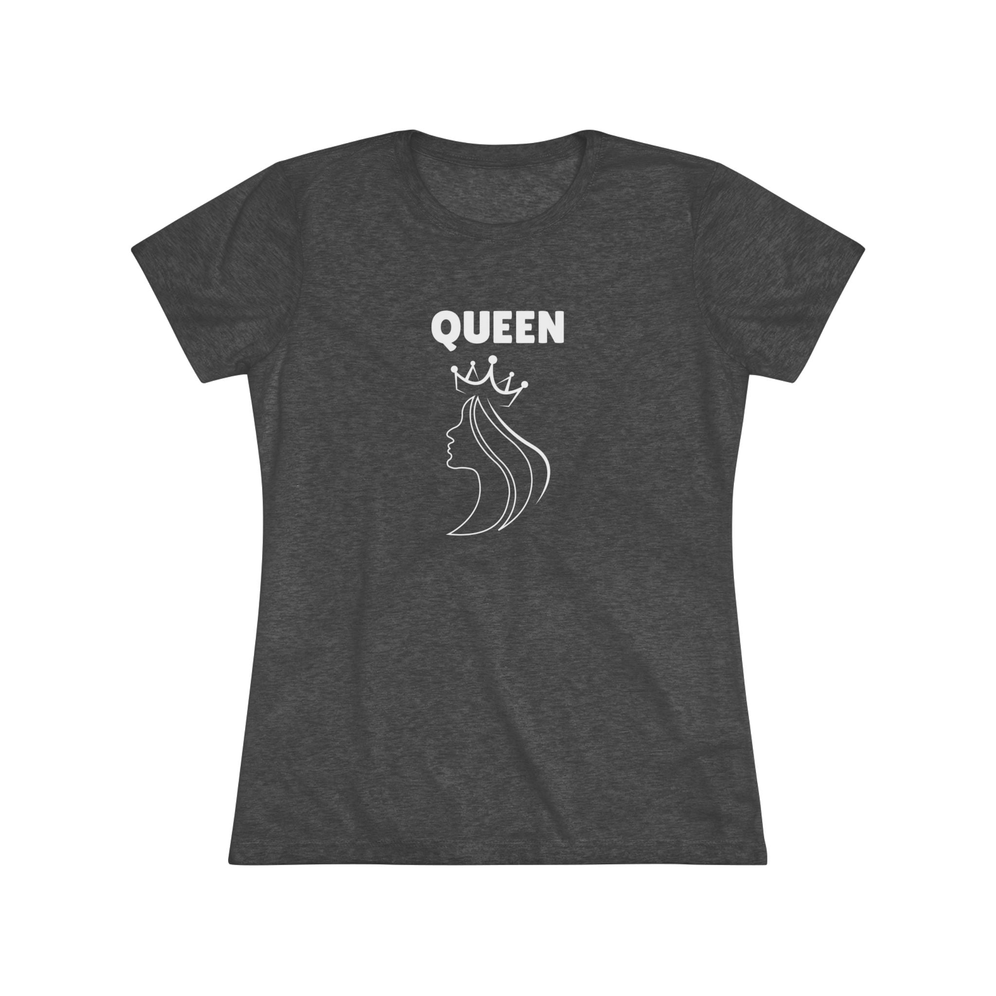 Women slim fit round neck queen printed T-shirt