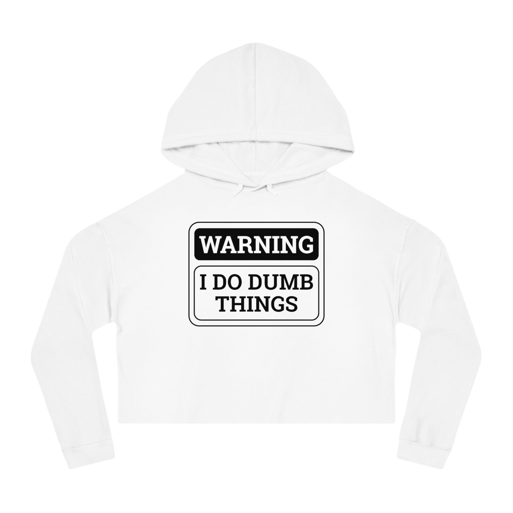 Women text printed streetwear Cropped Hooded Sweatshirt