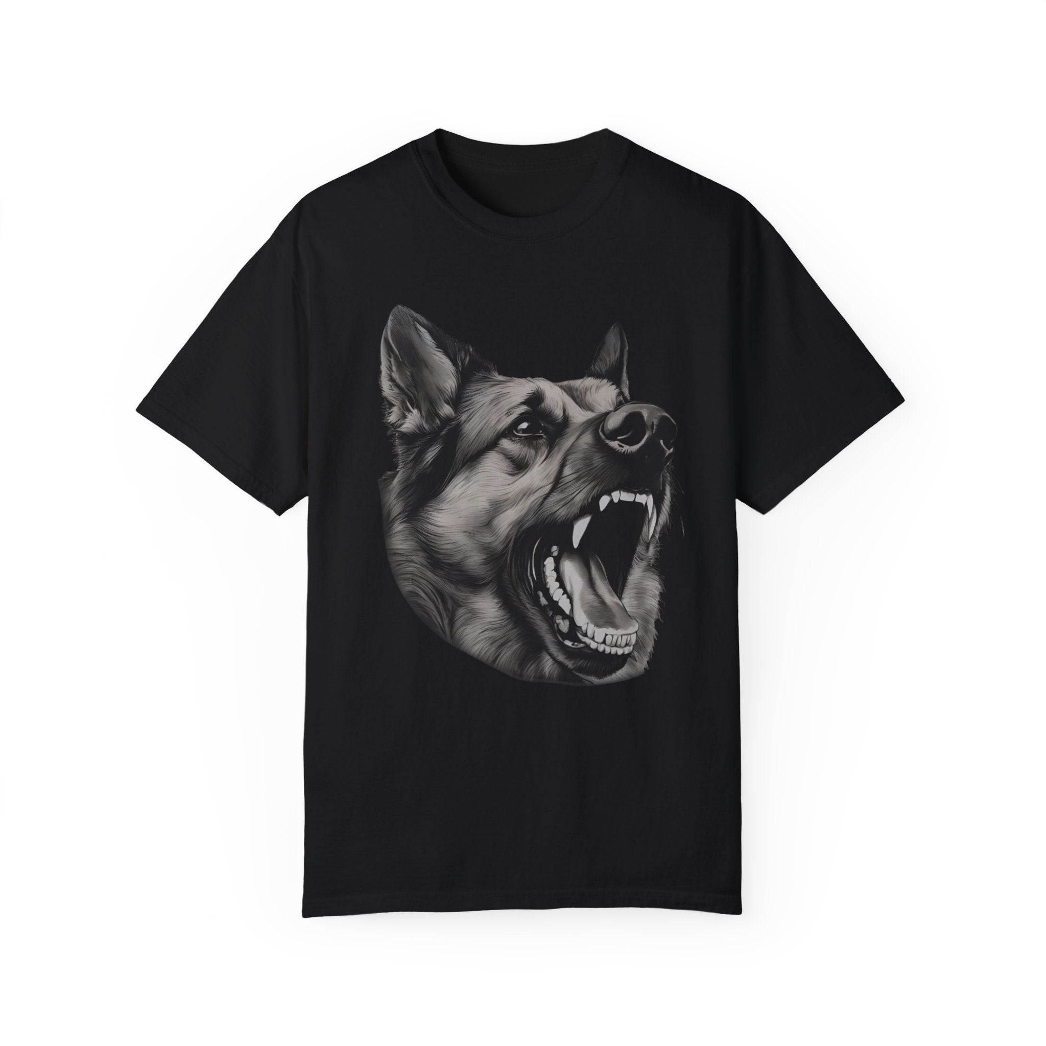 Dog print oversized round neck T-shirt for men women