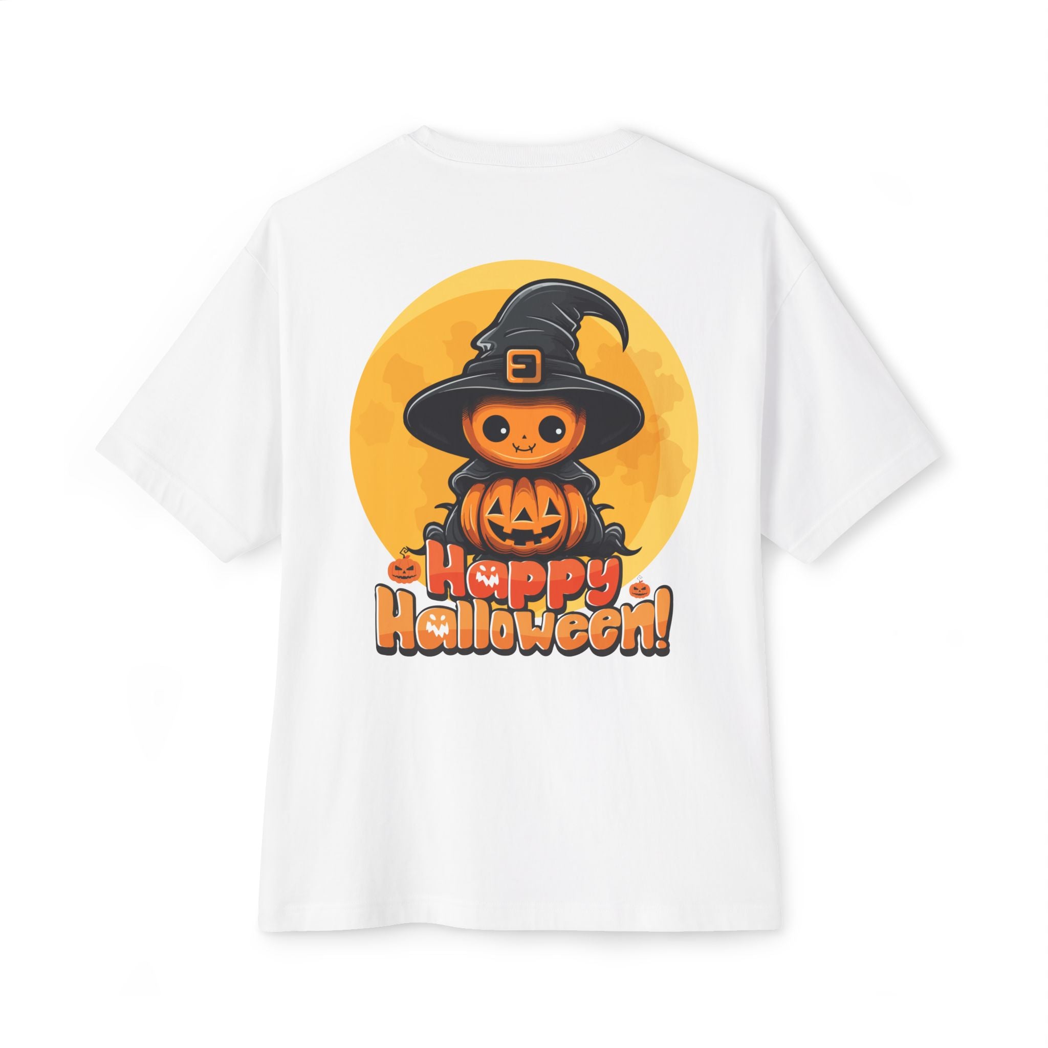 Halloween special back printed oversized round neck t shirt for Women