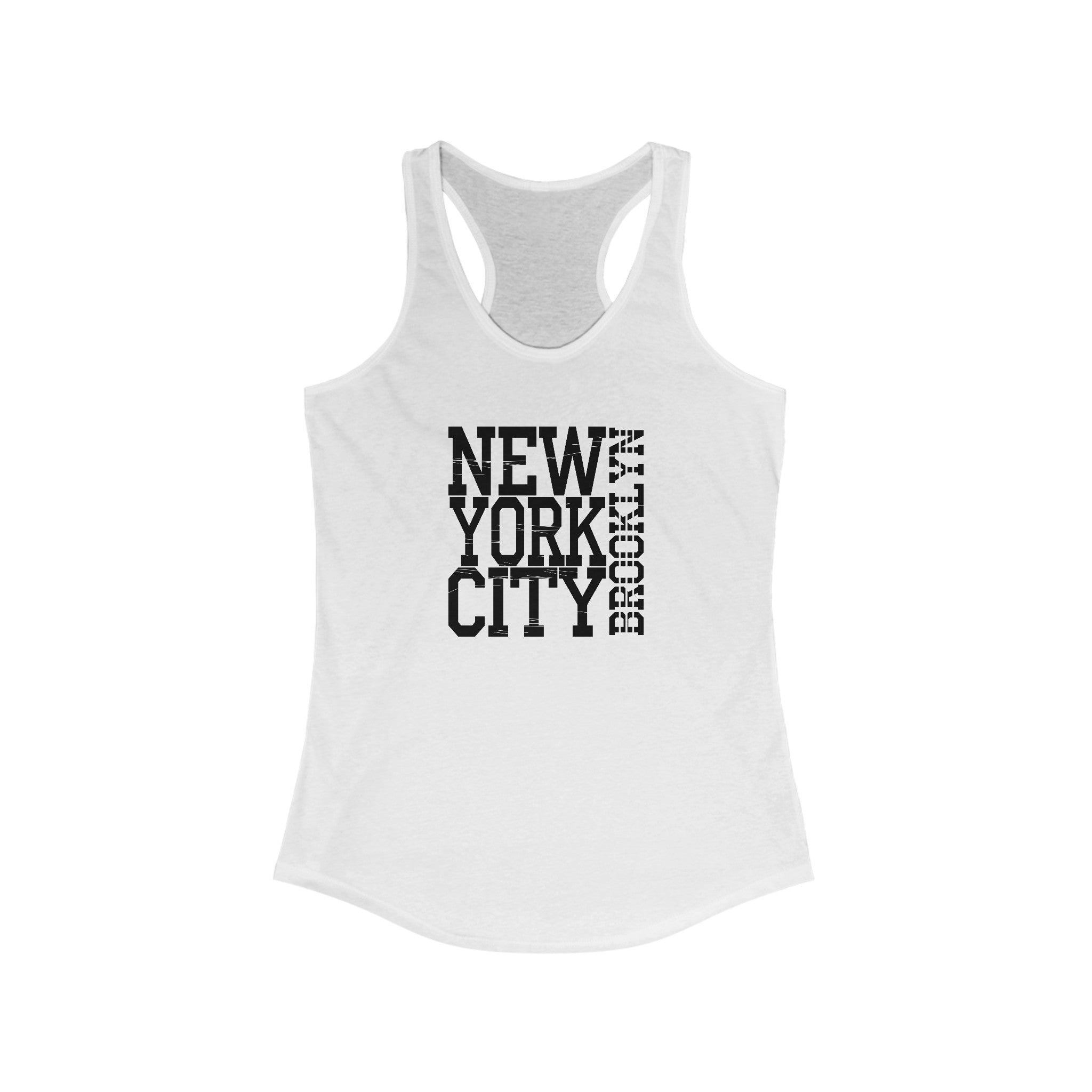 Women's Brooklyn text printed slim fit Tank Top