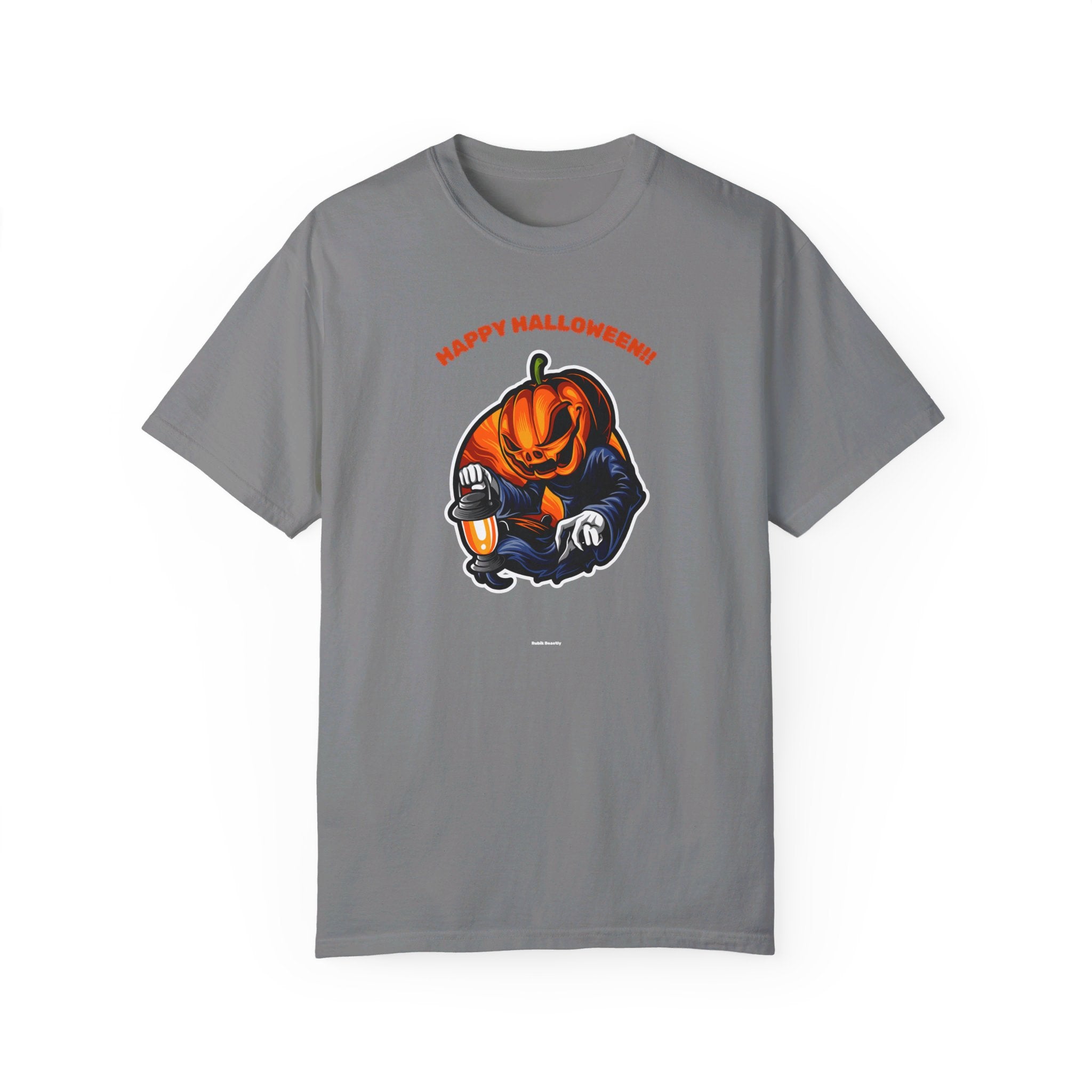 Halloween special printed comfort fit round neck t shirt for men.