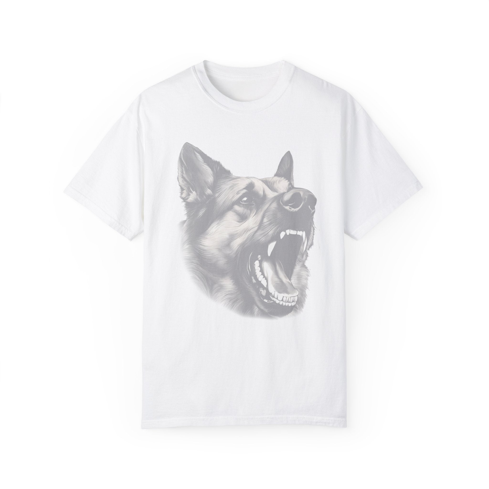 Dog print oversized round neck T-shirt for men women