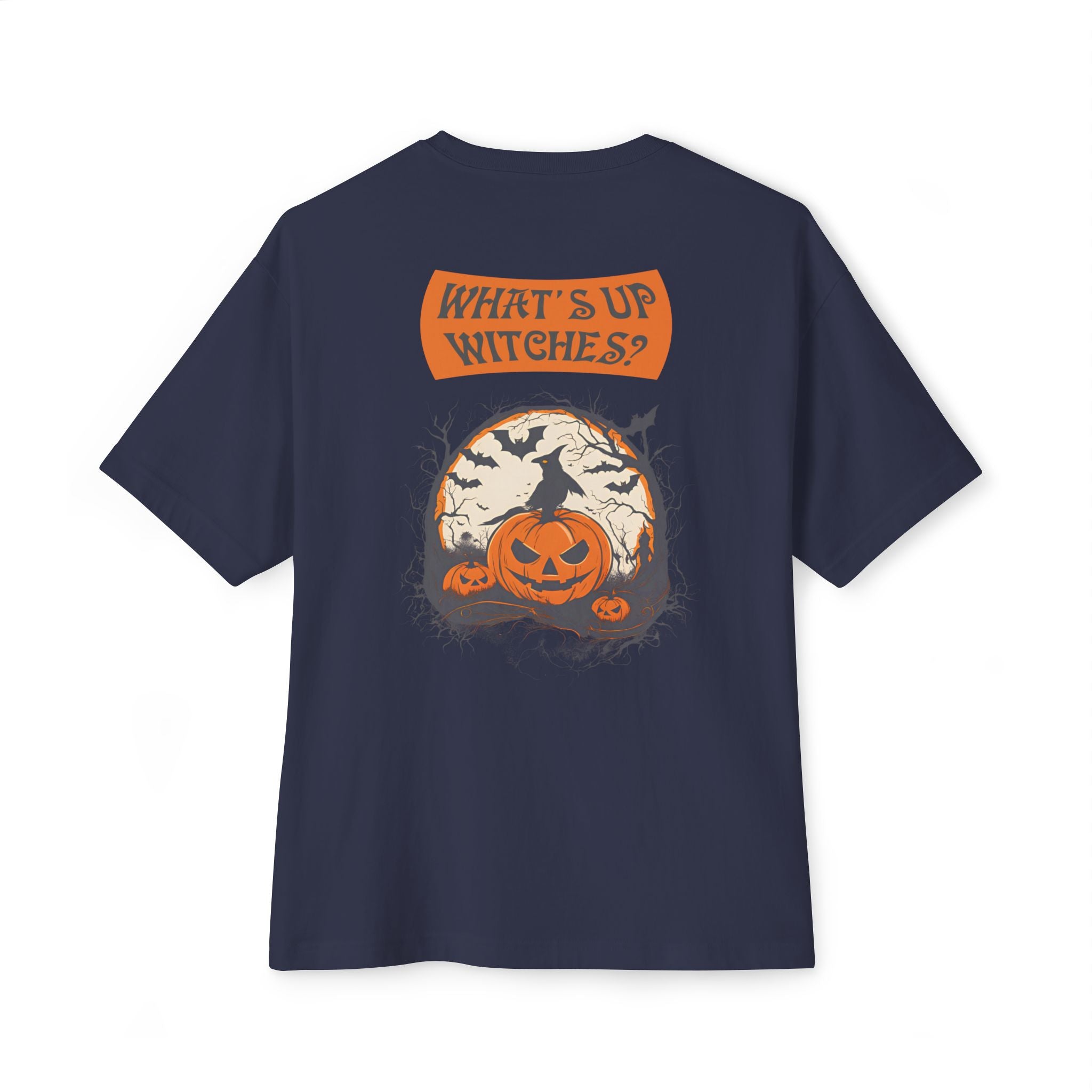 Halloween special back printed oversized round neck t shirt for Women