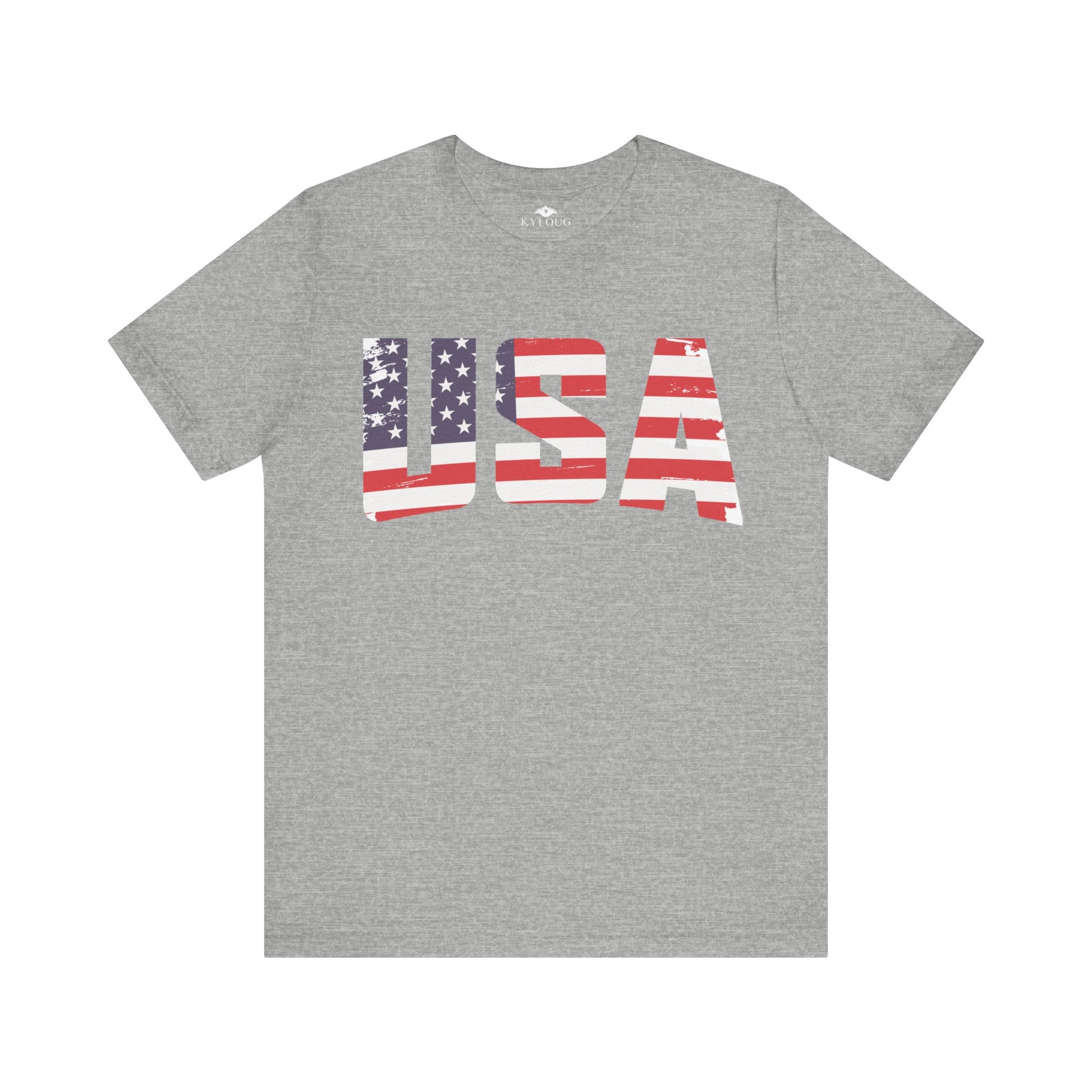 USA Flag Text Stylish round Neck short sleeve T-Shirt for men Women