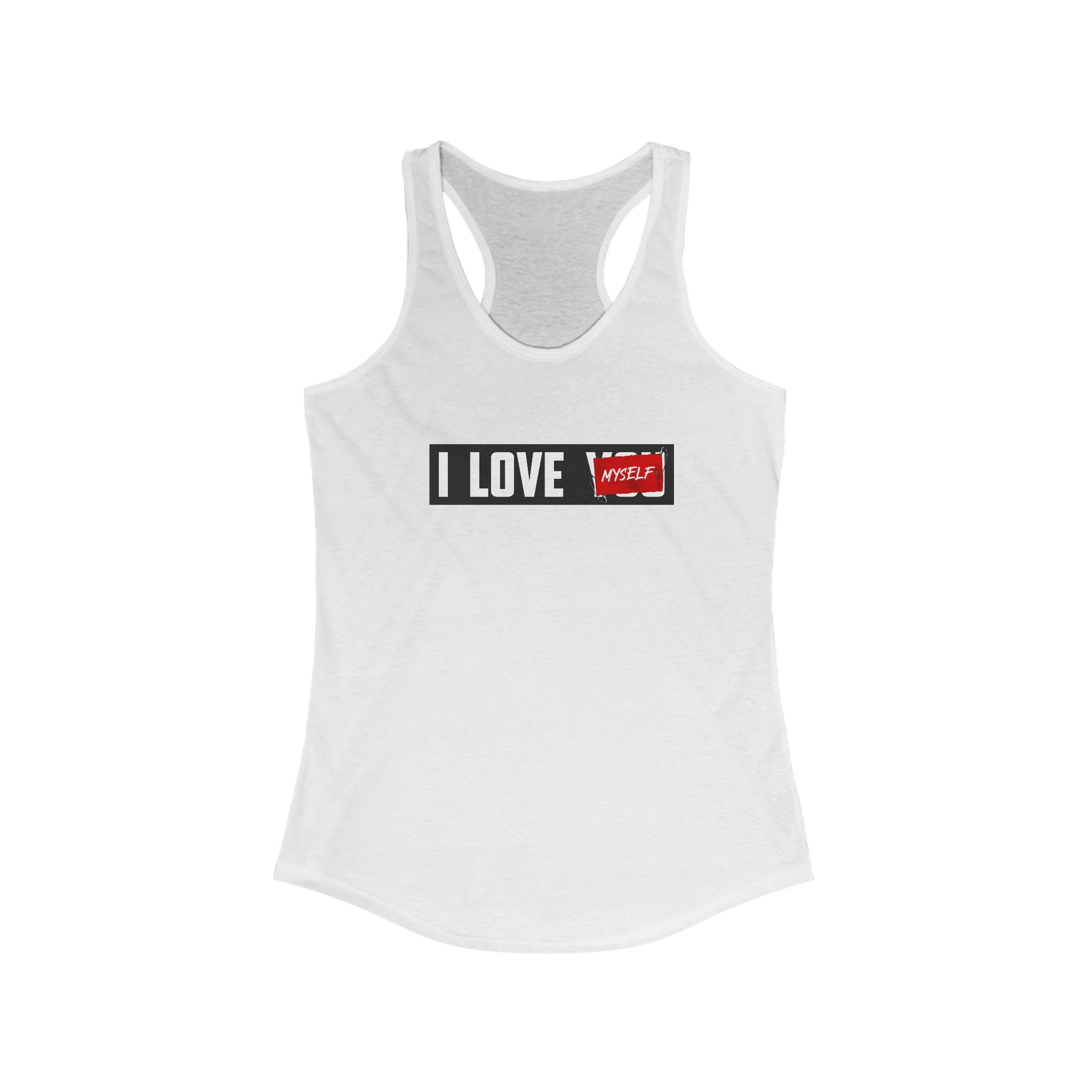 Women's love text printed slim fit Tank Top