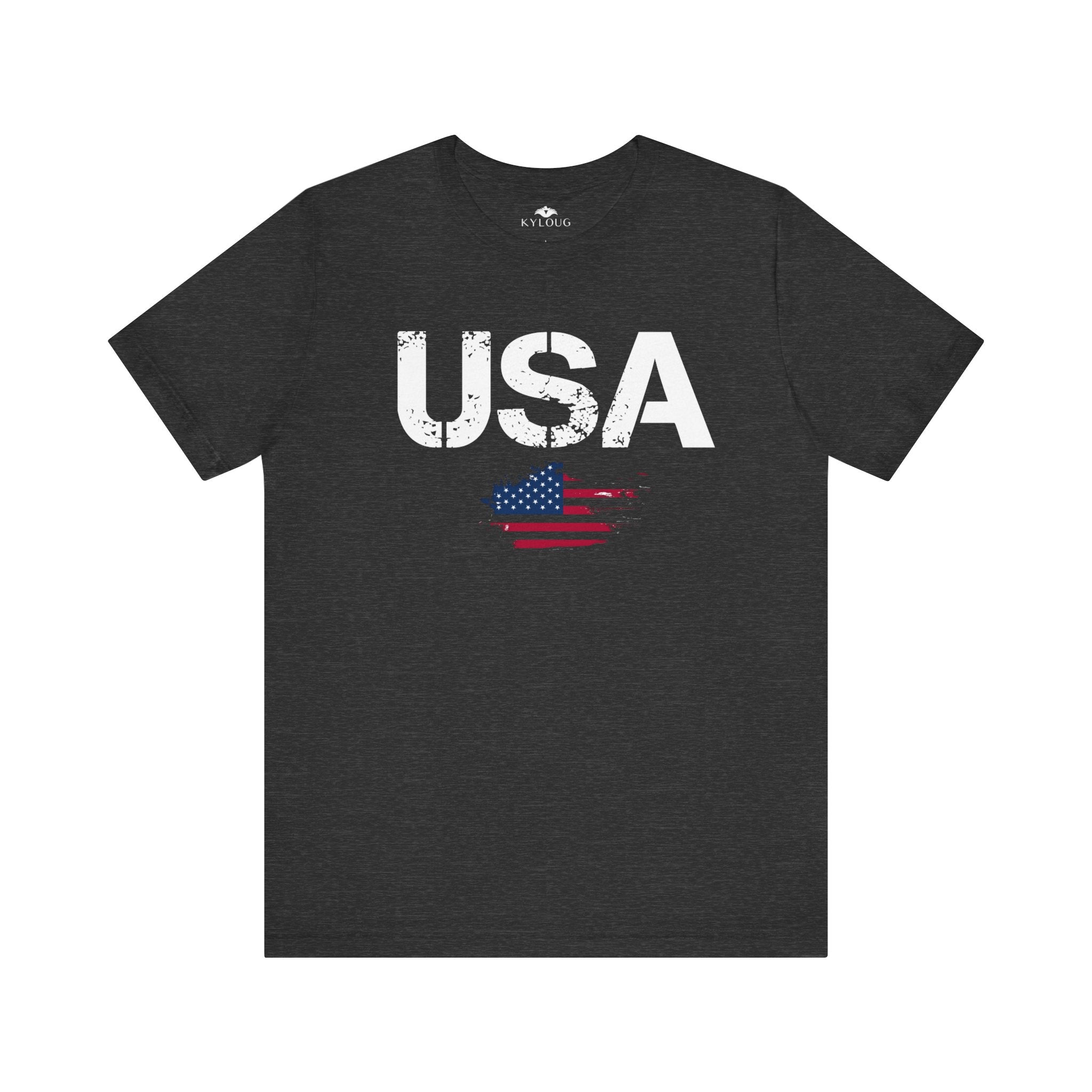 Unisex round neck short sleeve USA Flag Printed T-Shirt