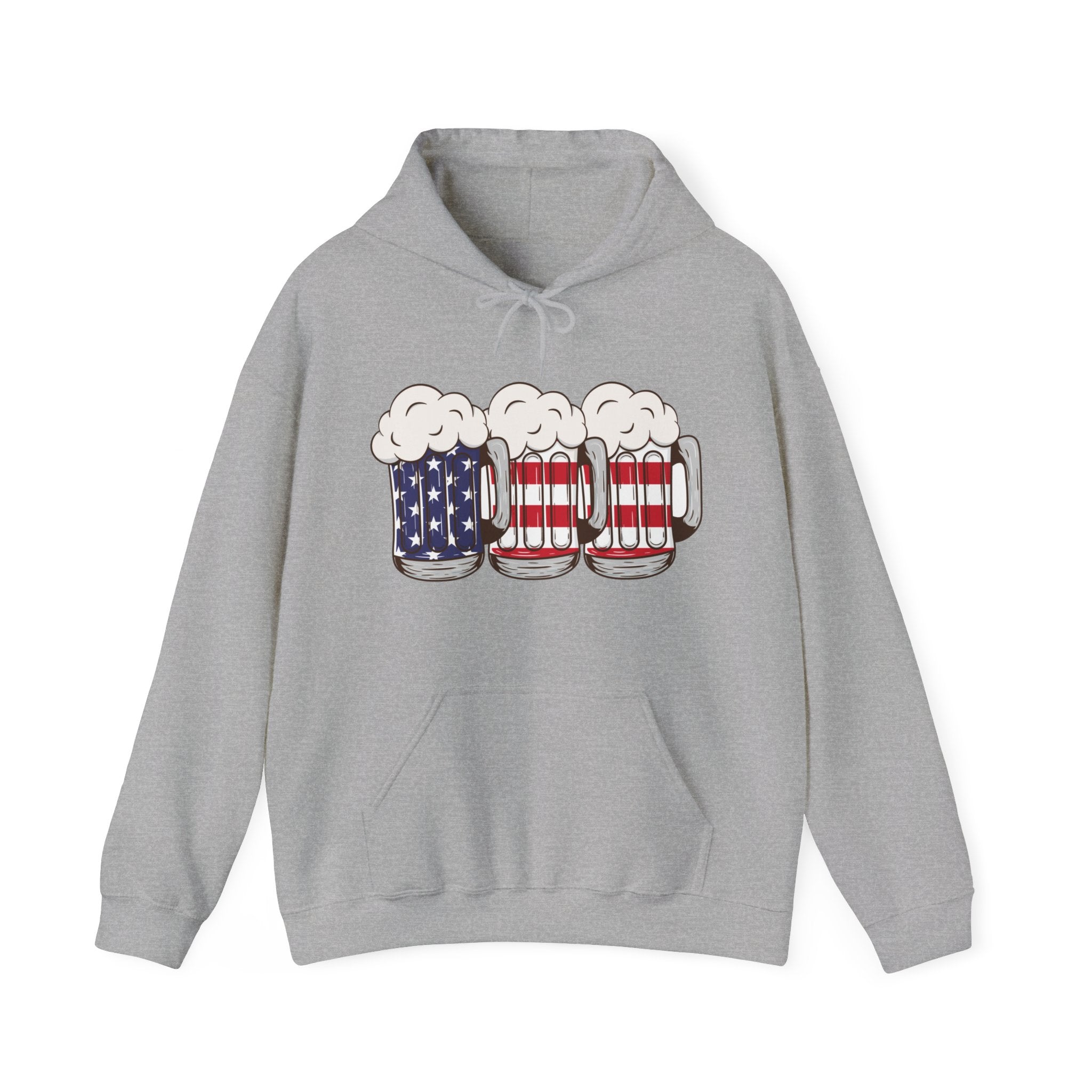 USA Beer Glass Print Design Hooded Sweatshirt for Women