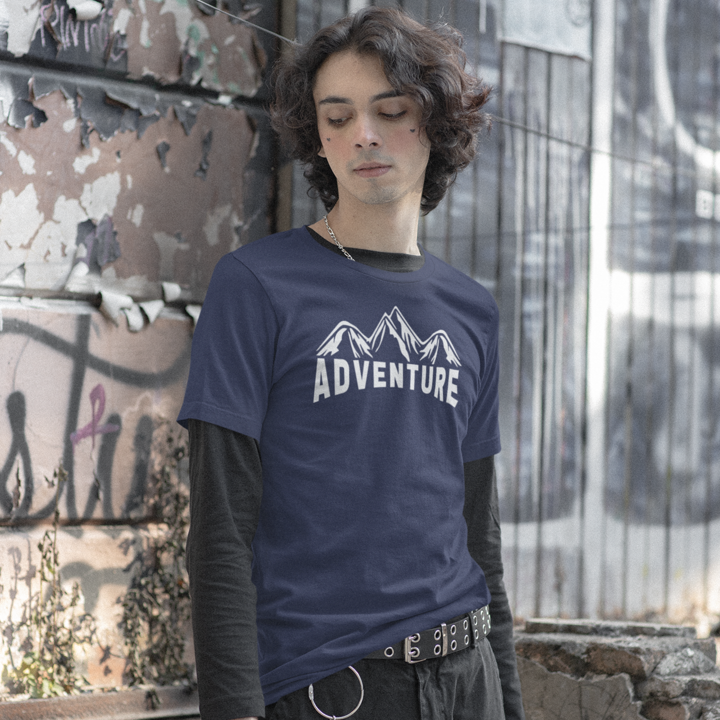 Adventure Text Printed round neck T-Shirt for women, men