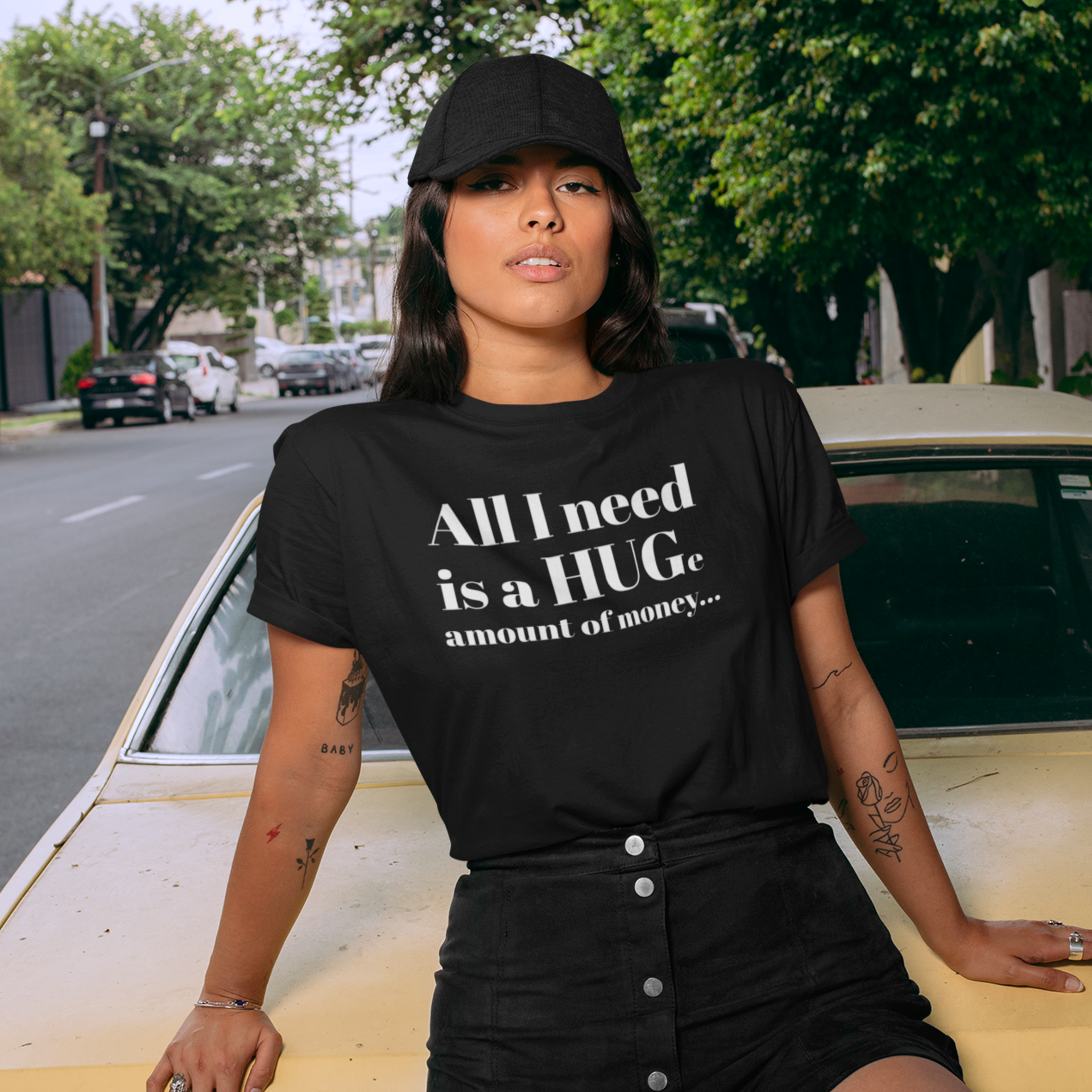 Humors text Round Neck classic fit T-Shirt for men, Women