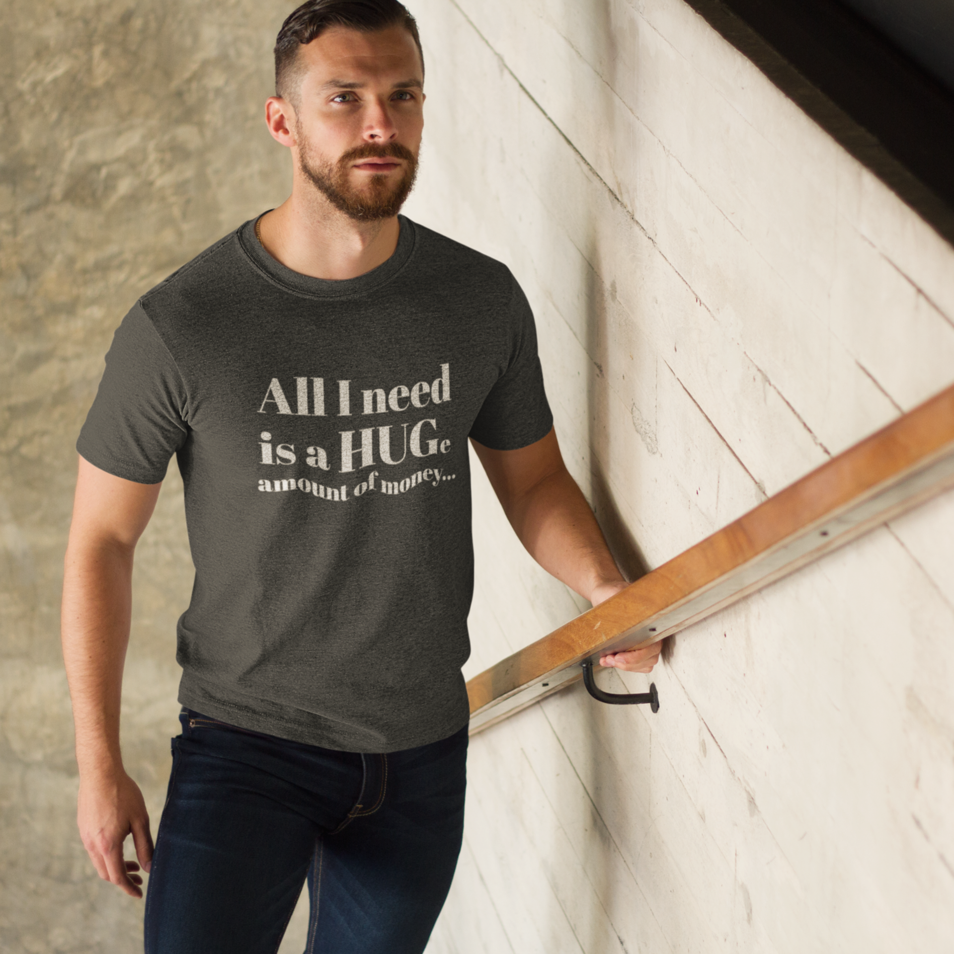 Humors text Round Neck classic fit T-Shirt for men, Women