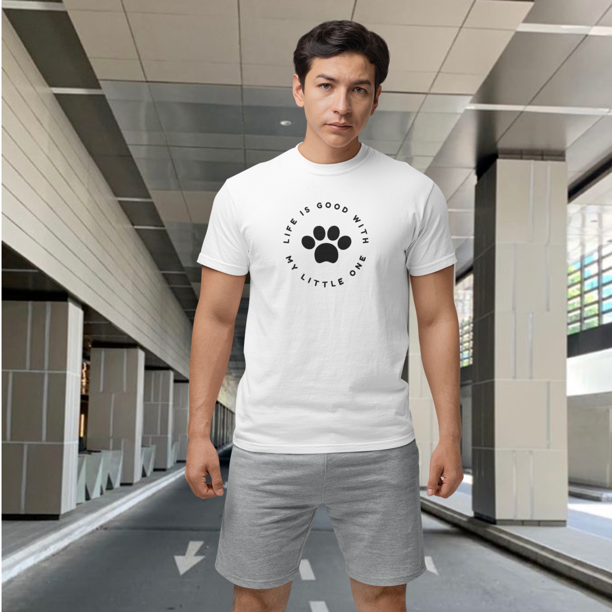 Men dog lover classic fit round neck T-shirt