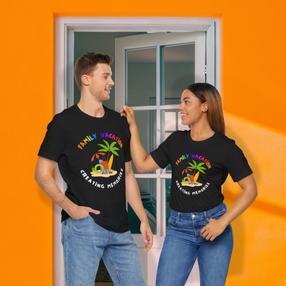 Family Vacation Design round neck short sleeve T-Shirt for men and Women