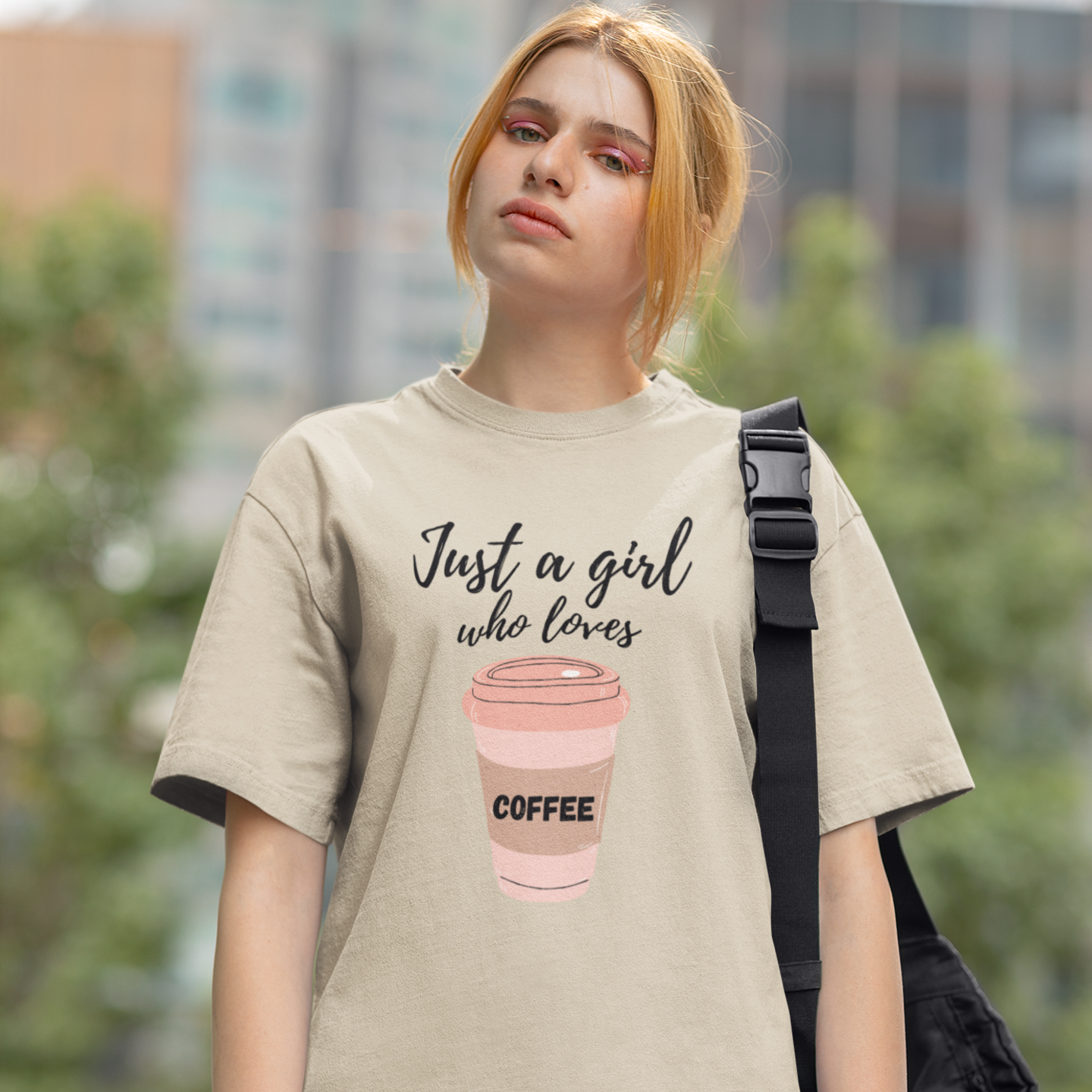 Women coffee lover graphic printed classic fit round neck T-Shirt