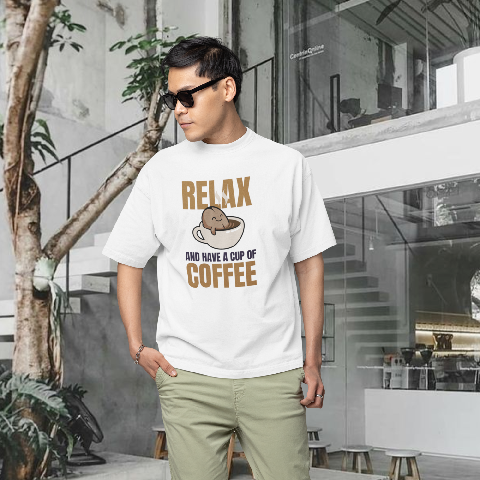Coffee lover printed men’s regular fit round neck T-shirt
