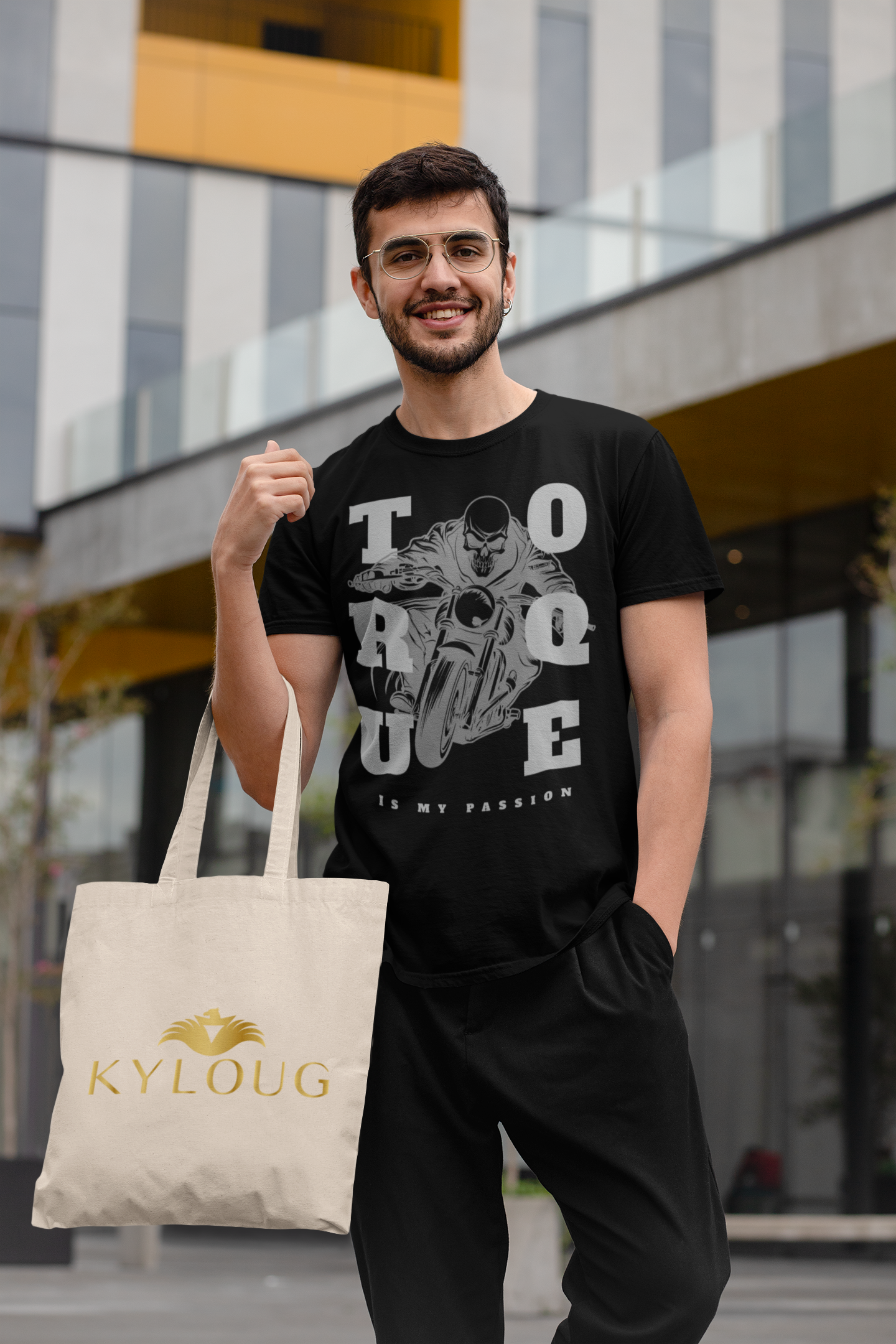 Men heavy cotton T-shirt with Torque Is My Passion motorcycle graphic